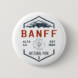 Banff Nationalpark Kanada Vintage abgenutzt Button