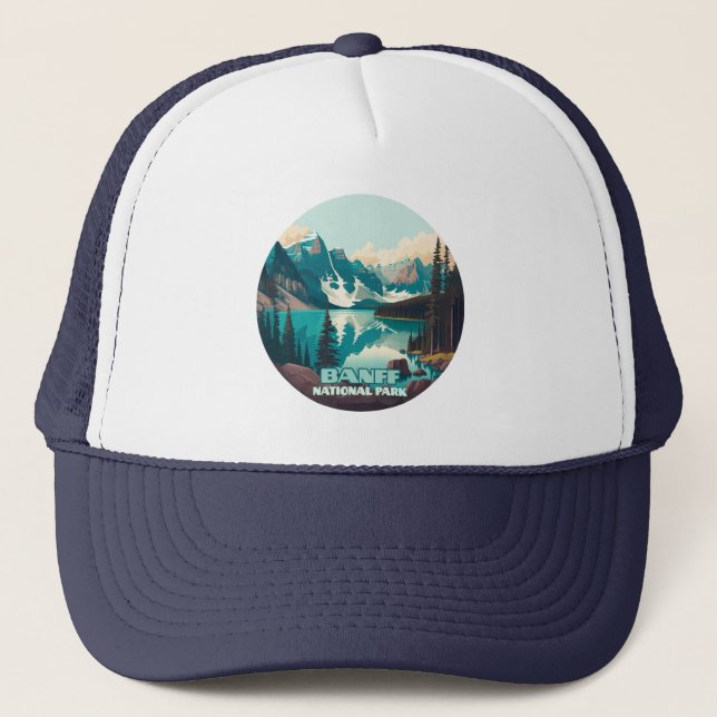 Banff Nationalpark Moraine Lago Retro Truckerkappe (Vorderseite)