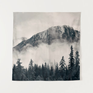 Banff Nationalpark nebelige Berge und Wälder in  Wandteppich