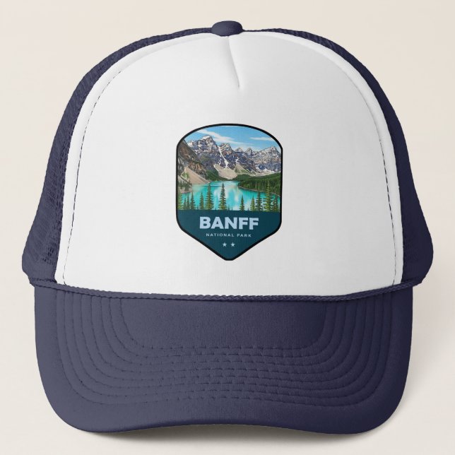 Banff-Nationalpark-Schild Truckerkappe (Vorderseite)