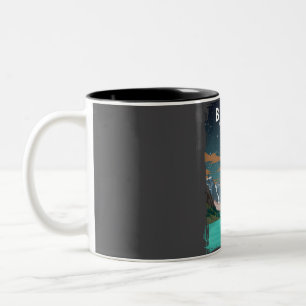 Banff Nationalpark Vintag Minimal Retro Reise P Zweifarbige Tasse