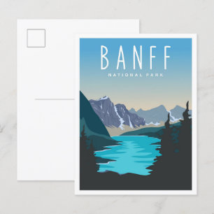 Banff-Nationalpark Vintage-Reiseillustration Postkarte