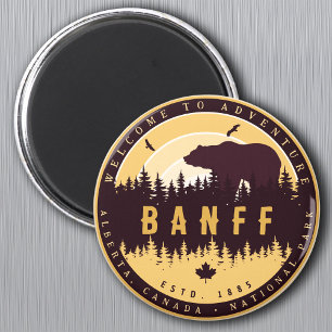 Banff NP Canada Rocky Mountains Vintag Souvenirs Magnet