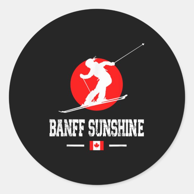 Banff Sunshine Canada Ski Resort Rocky Mountains S Runder Aufkleber (Vorderseite)