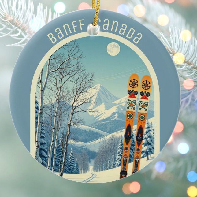Banff Sunshine Village Canada ski souvenir  Keramik Ornament (Von Creator hochgeladen)