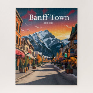 Banff Town Alberta Reise Vintage Retro Puzzle