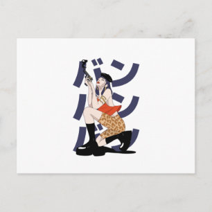 Bang Anime Girl - Gun Anime Girl Fans Postkarte