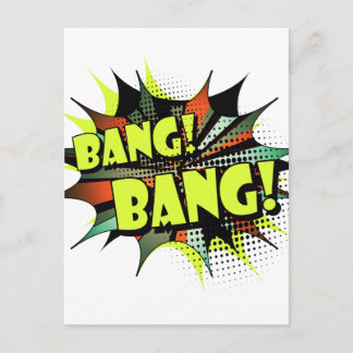 Bang-Bang-Comic-Effekt-Sound Postkarte