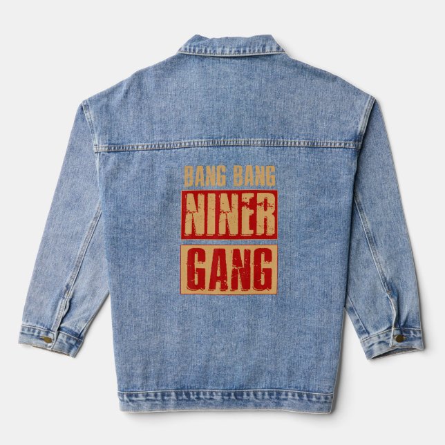 Bang Bang Niner Gang Football Cool Jeansjacke (Rückseite)