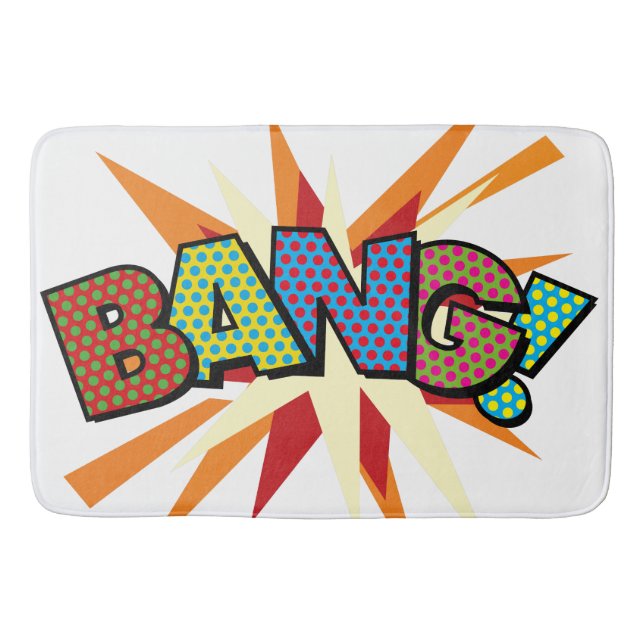 BANG Fun Retro Comic Pop Kunst, Dichtung und Musik Badematte (Vorderseite)
