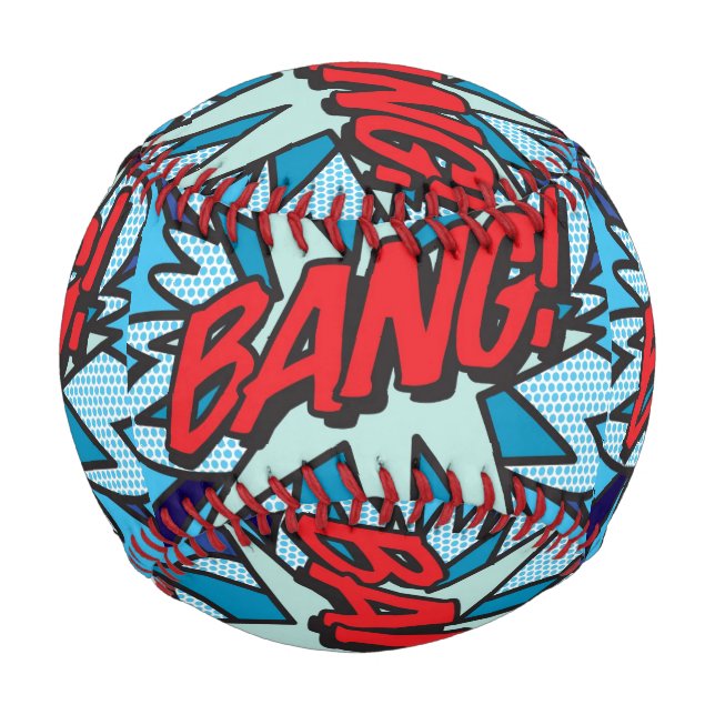 BANG Fun Retro Comic Pop Kunst, Dichtung und Musik Baseball (Vorderseite)