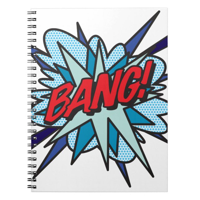 BANG Fun Retro Comic Pop Kunst, Dichtung und Musik Notizblock (Vorderseite)