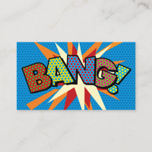 BANG Lustiges Retro-Comicbook Visitenkarte