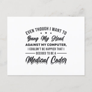 Bang My Head Medical Coder Coding Programmer ICD Postkarte