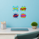 Bang Pow Boom Zap Pop Art on 12" Wandaufkleber<br><div class="desc">4 Great Pop Art Wall Decals - - Ändern Sie die Größe dieser Aufkleber durch Ändern der Decal Sheet - 4 Größen - von 12" x 12" auf 36" x 36" - Diese sind auf einem transparenten Hintergrund gedruckt, aber Sie können in einen halbtransparenten oder vollständig weißen Hintergrund wechseln -...</div>