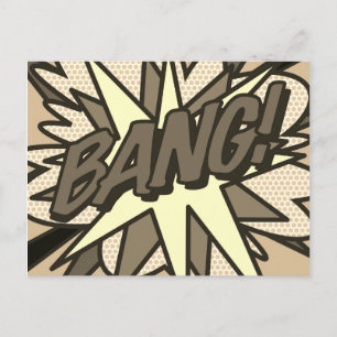 BANG Vintage-Spaß Retro-Comic-Book-Pop-Art Postkarte