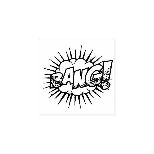 BANG! Vintages Comic Buch Steampunk Pop Kunst Gummistempel (Prägung)