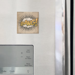 BANG! Vintages Comic Buch Steampunk Pop Kunst Magnet