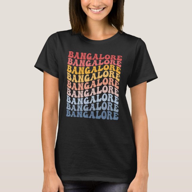 Bangalore City Groovy Retro T-Shirt (Vorderseite)