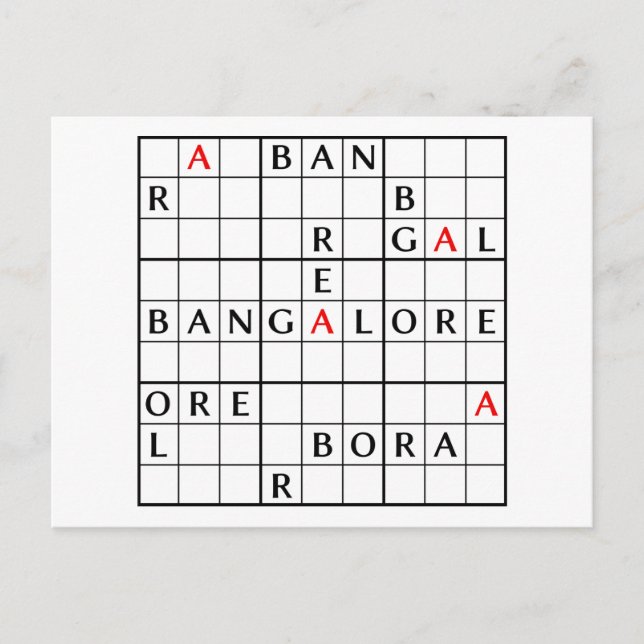 BANGALORE POSTKARTE (Vorderseite)