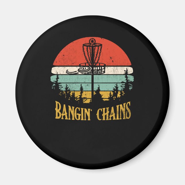Bangin Chains Retro Disk Golf Frisbee Sport Magnet (Vorne)