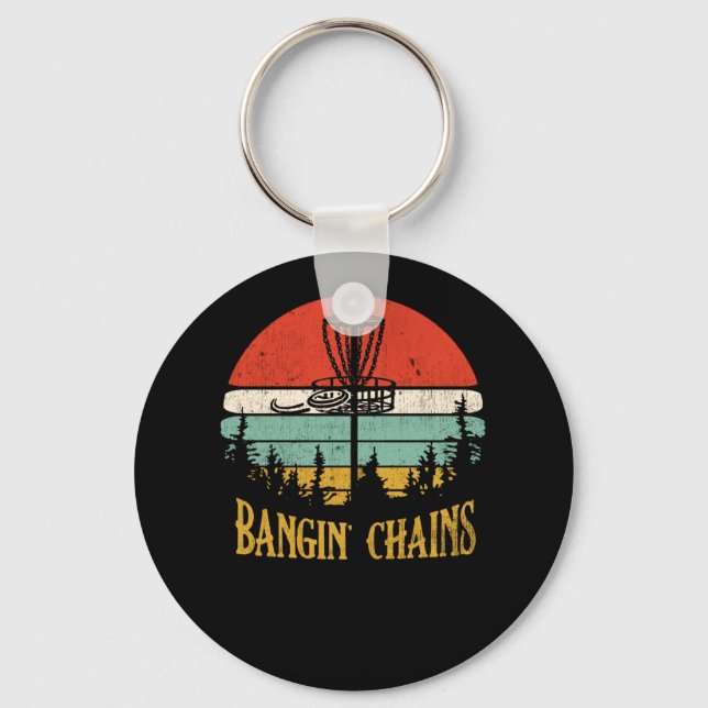 Bangin Chains Retro Disk Golf Frisbee Sport Schlüsselanhänger (Vorderseite)
