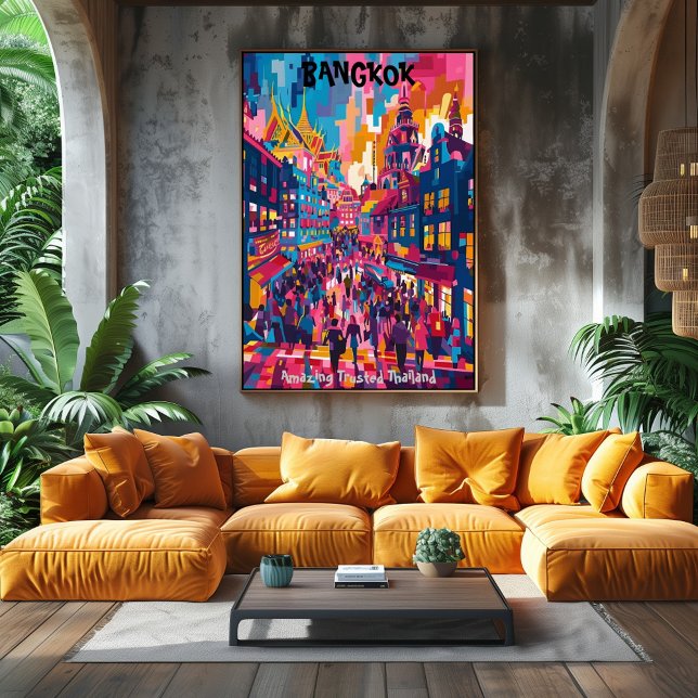Bangkok: Amazing Trusted Thailand - Colores Vivos. Poster (Von Creator hochgeladen)