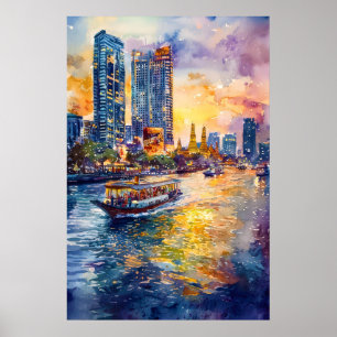 Bangkok Aquarell 1 Poster