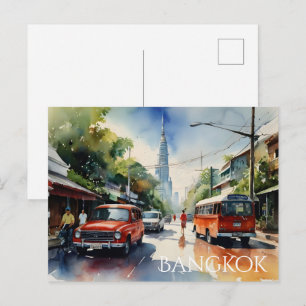 Bangkok-Aquarell-Kunst Postkarte