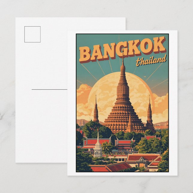 Bangkok city  Wat Arun - Thailand travel gifts Postkarte (Vorne/Hinten)