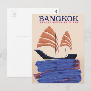 Bangkok "Dorthin mit dem Flugzeug reisen" Postkarte