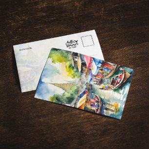 Bangkok Floating Market Thailand Postkarte