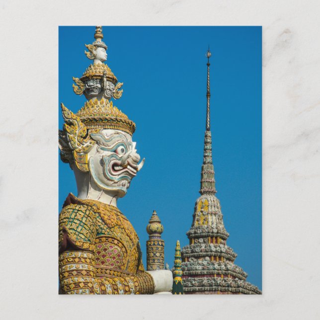 Bangkok Guardian Statue Postkarte (Vorderseite)