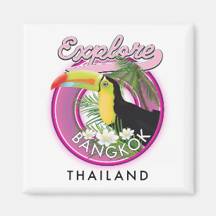 Bangkok Indonesien Reise Logo erkunden Magnet