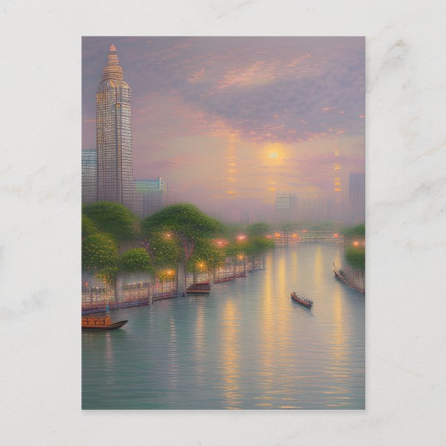 Bangkok ist die Hauptstadt-Stadt Thailands und ein Postkarte (Vorderseite)