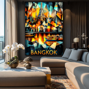 Bangkok Kubistische Reflexionen – Moderne geometri Poster