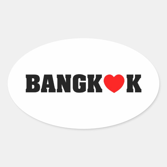 BANGKOK-LIEBE OVALER AUFKLEBER (Vorderseite)
