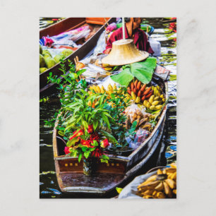 Bangkok   Schwimmender Markt Postkarte