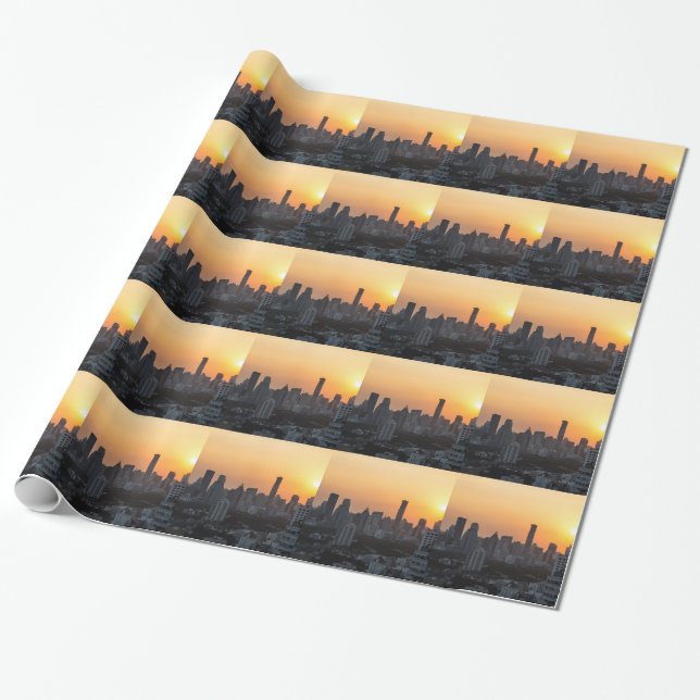 Bangkok skyline sunset panorama background geschenkpapier (Ungerollt)