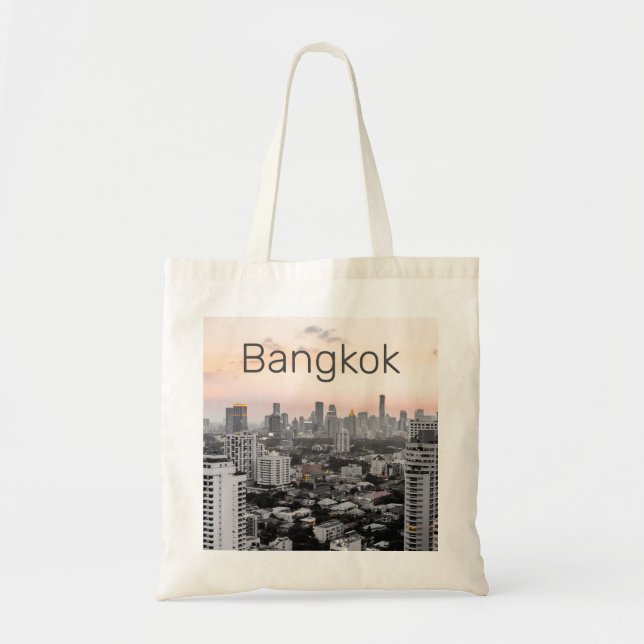 Bangkok Skyline Sunset Panorama BKK Thailand Tragetasche (Vorne)
