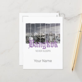 Bangkok Skyline Vintag BKK Retro Thailand Design Feiertagspostkarte