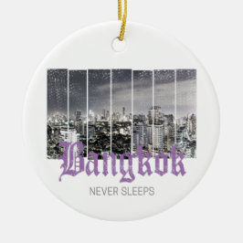 Bangkok Skyline Vintag BKK Retro Thailand Design Keramik Ornament