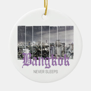 Bangkok Skyline Vintag BKK Retro Thailand Design Keramik Ornament