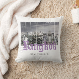 Bangkok Skyline Vintag BKK Retro Thailand Design Kissen