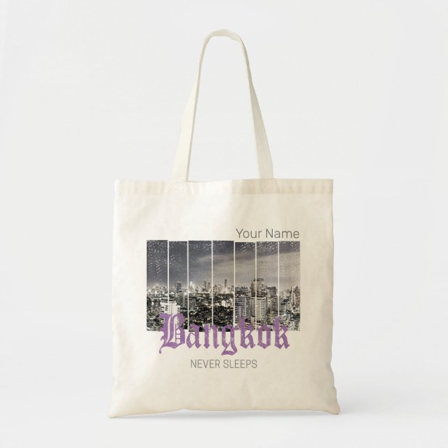 Bangkok Skyline Vintag BKK Retro Thailand Design Tragetasche (Vorne)