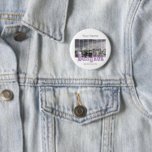 Bangkok-Skyline Vintage BKK Retro Thailand Design Button