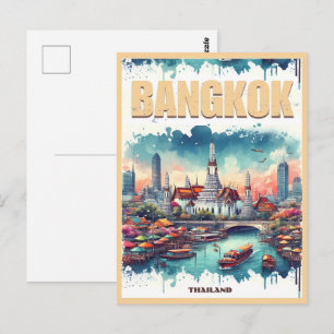Bangkok Stadt-Skyline - Thailand Reise Geschenke Postkarte