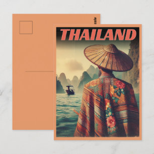 Bangkok Stadt Thailand Alte thailändische Menschen Postkarte