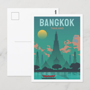 Bangkok Thailand Berühmter Ausstellungsort Illustr Postkarte