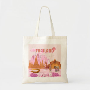 Bangkok Thailand Boho Retro Reiseplakat Tragetasche